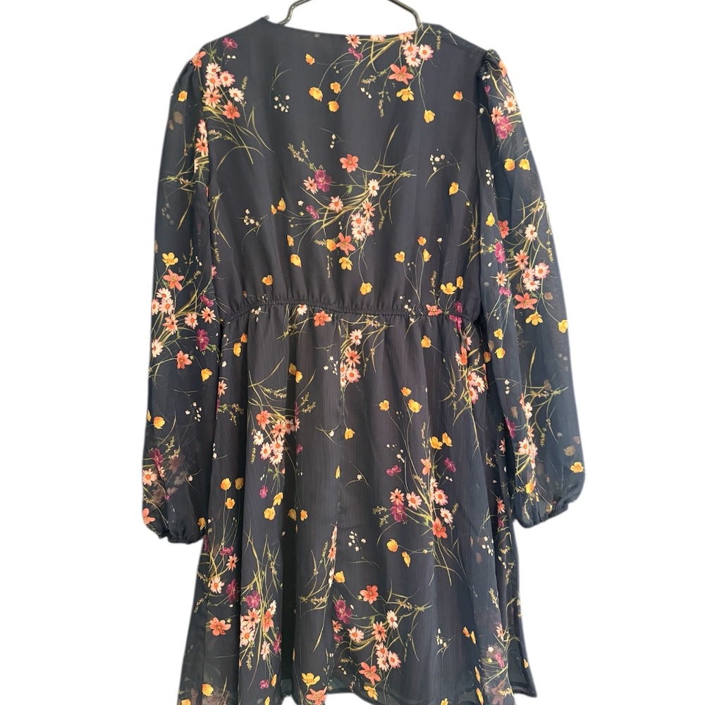 Navy Blue Floral Dress - Picture 6 of 6